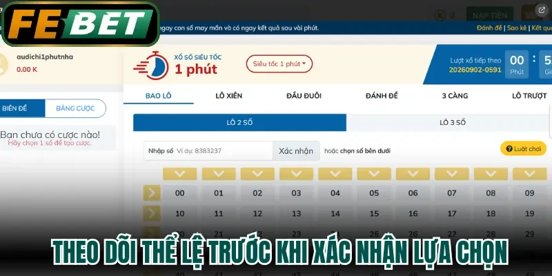 Theo dõi thể lệ trước khi xác nhận lựa chọn
