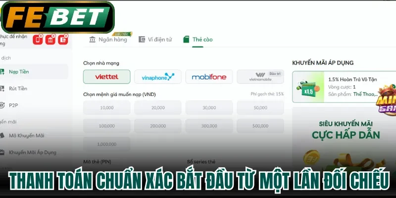 Thanh toán chuẩn xác bắt đầu từ một lần đối chiếu